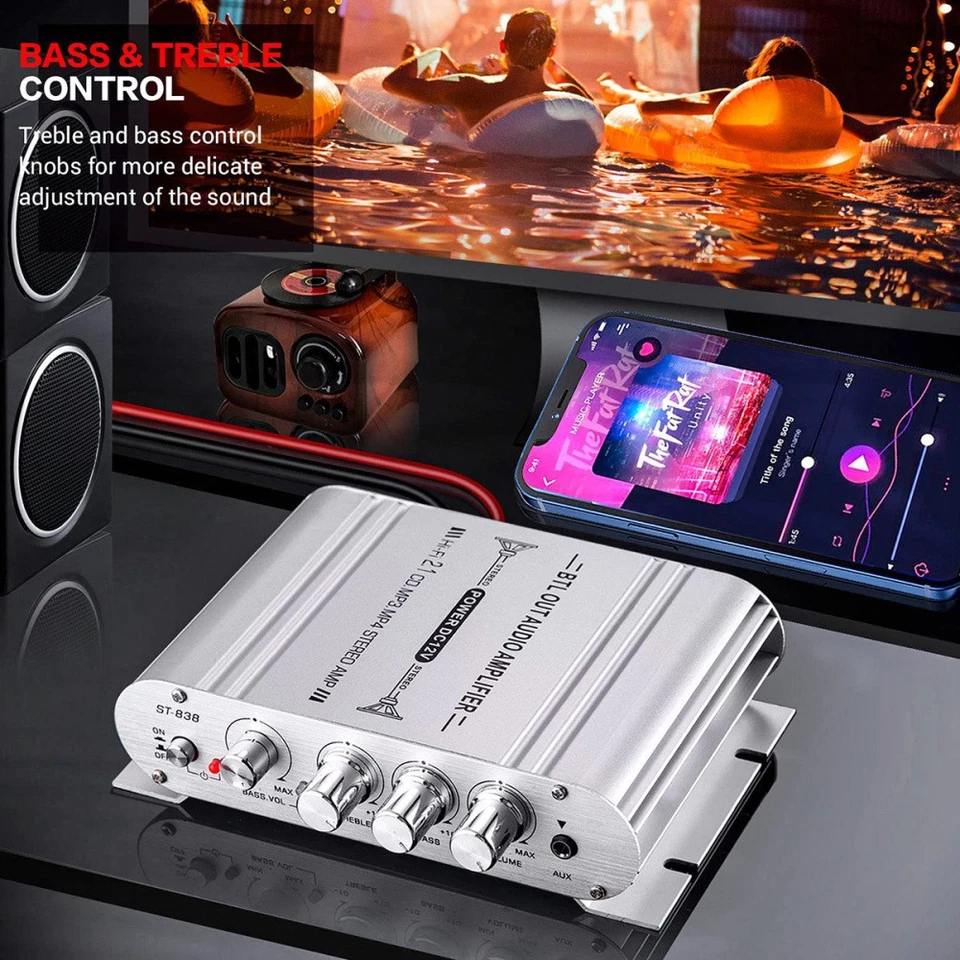 80W 12V Auto Stereo Mini Power Amplifier Audio Verstärker HiFi Audio Verstärker- - Bild 4 von 4