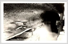 Tharps Log Interior Giant Sequoia Postcard RPPC 1900s Kodak Popper Tulare CA