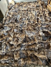 Toscaner Lammfell Decke braun Kuscheldecke Pelzdecke, 200x160 Patchwork