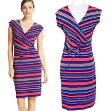 Marc by Marc Jacobs Christina Multi-Color Striped Sheath Dress Sz Small