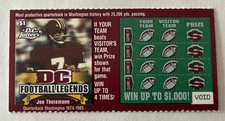 Joe Theismann  Washington Redskins ,NFL Football  SV , Instant  Lottery Ticket
