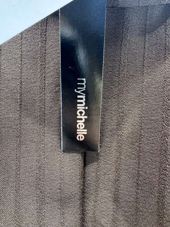 Blazer My Michelle Rayas Marrón 1 Botón Ajustado Imitación Bolsillos Mujer’s XL NUEVO CON ETIQUETAS Foto 4 de 4