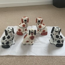 Vintage Staffordshire Style King Charles Spaniel Collectable China Ornaments X5