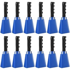 Pelopy 12 Stück große Kuhglocke 9 '' Kuhglocke mit Griff Kuhglocken für blau