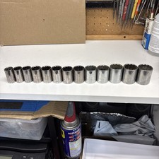 Vintage Craftsman 12 Drive 13pc Metric 12pt Socket Set Usa 15 - 27 Mm No Skips Vintage Craftsman 12 Drive 13pc Metric 12pt Socket Set Usa 15 - 27 Mm No Skips