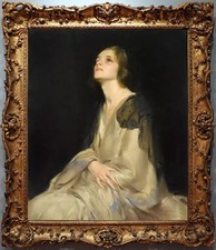 Hand Painted Classical Oil Painting Lady Portrait Art Canvas Vintage Style
