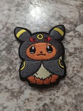 Poncho-wearing Eevee Pok mon Eeveelution Umbreon costume embroidered Iron patch