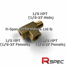 Prosport Male Female Tee Oil Pressure Temp Gauge Sensor Sender Adaptor 18 Npt