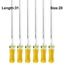 Sky Choice K-Files - 31 mm Length, Size 20 Yellow with Rubber Stopper 6/Pkg