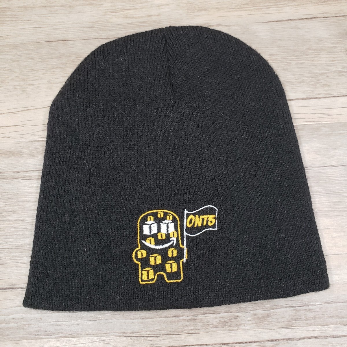 Amazon Logo Hat Cap Knit Beanie ONT5 Black OS Stretch Fit Winter