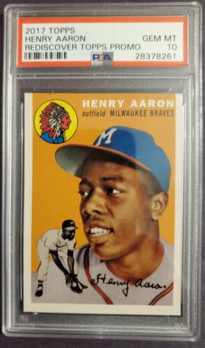 2017 Topps Rediscover 1954 Promo Henry Hank Aaron PSA 10 gemmes comme neuf - Photo 1/1