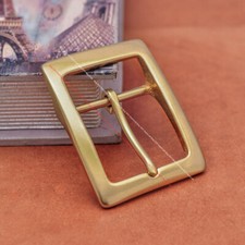 42mm STRONG SOLID BRASS LONG BIG LEATHERCRAFT CENTER BAR BELT BUCKLE REPLACEMENT