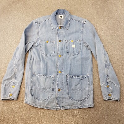 Lee X H&M Mens Jacket Small Blue Denim Chore Overshirt Utility