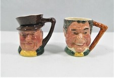 Lot of 2 Vintage Lancaster Sandland Toby Character Jug Mug Collectibles 3" Tall