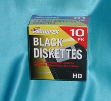 MEMOREX BLACK DISKETTES 3.5  HD 10pk Box  NEW Factory Sealed  Great Find SALE 