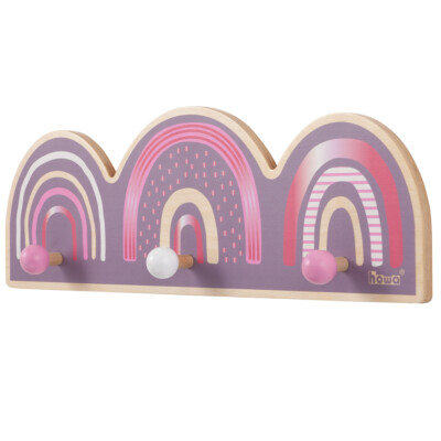 howa Wandgarderobe Garderobe ''rainbow'' für Kinder aus Holz 8802