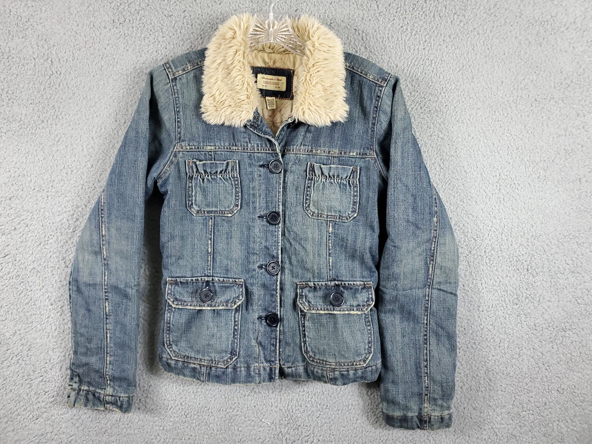 Abercrombie jean jacket with best sale fur