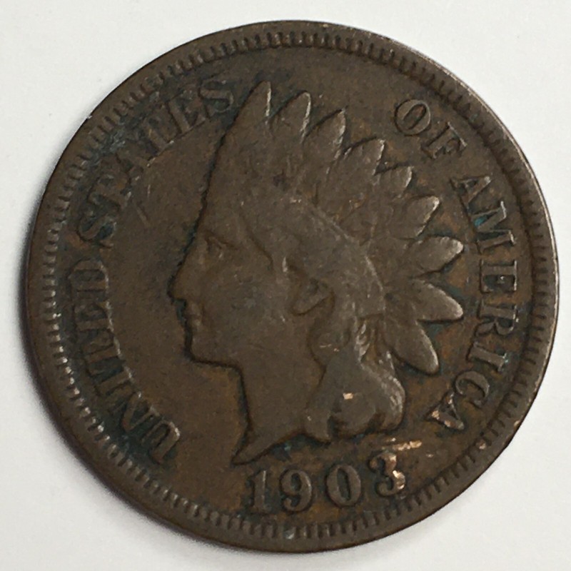 1903 United States Indian Head Cent Penny - Very Good (VG) KM#90a - 5029-AH