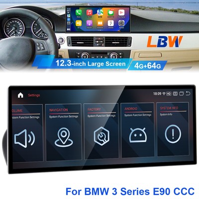 12.3 inch Ultra-thin Screen Android Car GPS Radio Video For BMW 3 Series E90 CCC