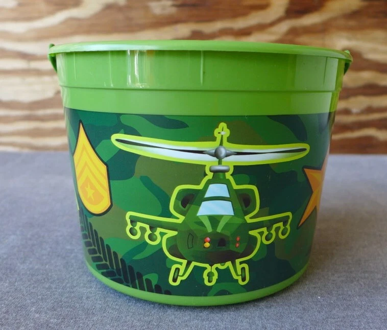 Amscan Verde Plástico Ejército Militar Favor Fiesta Caramelo Regalo Cubo Cesta Cubo Foto 4 de 4