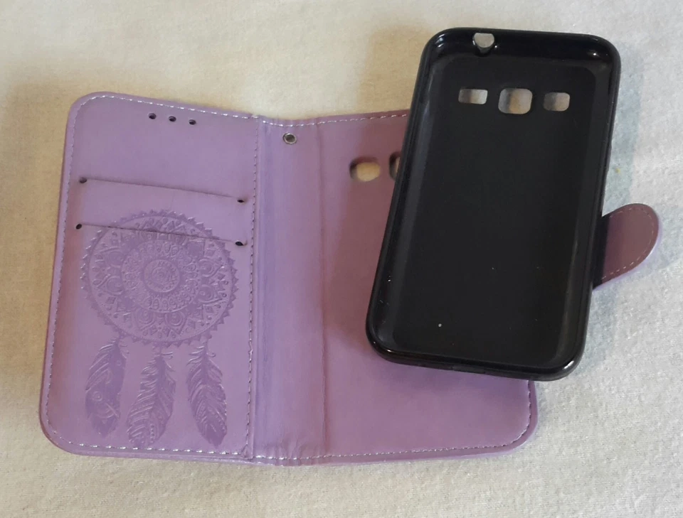 Funda tipo billetera magnética Samsung Core Prime/Galaxy Prevail LTE de cuero atrapasueños Foto 4 de 4