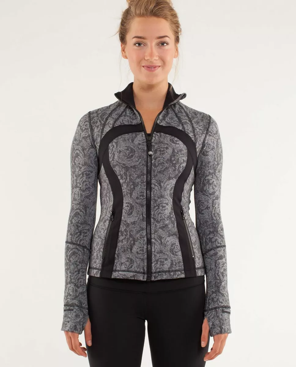 NEW LULULEMON DEFINE JACKET *BRUSHED ROSE HERRINGBONE BLACK/BLACK SIZE 4