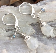 Rainbow Moonstone, Labradorite STERLING Lever Back Earrings Sundance Artisan
