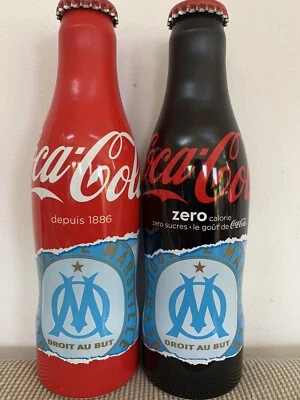 COCA COLA Droit Au But Olympique De Marseille Set 2 Bottles Full - Photo 1/2
