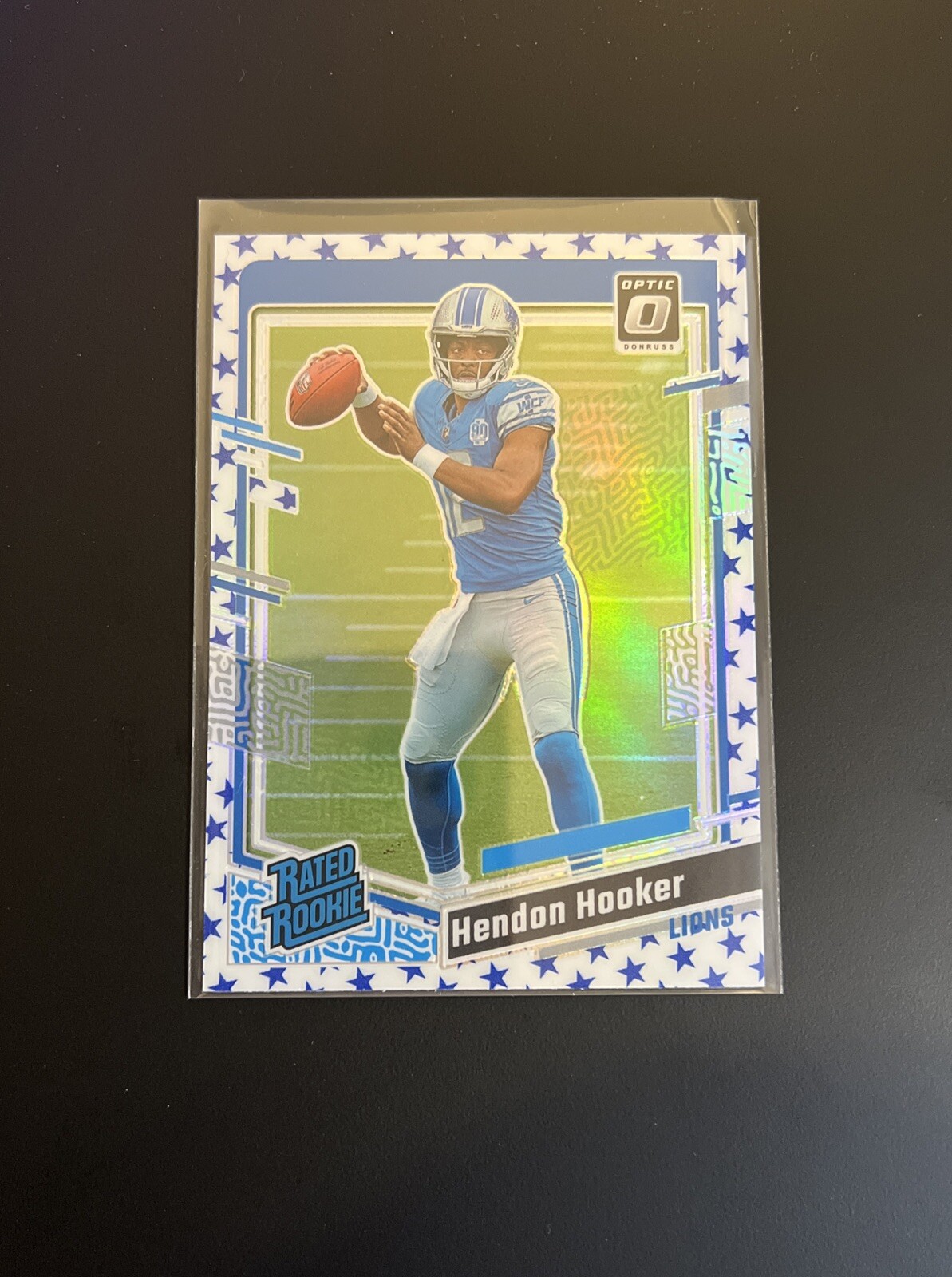 2023 Panini Donruss Optic 234 Hendon Hooker Blue Stars Rated Rookie RC Lions