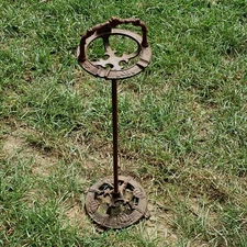 Antique Cast Iron Smoking Stand Ashtray Floor Stand Nautical Theme