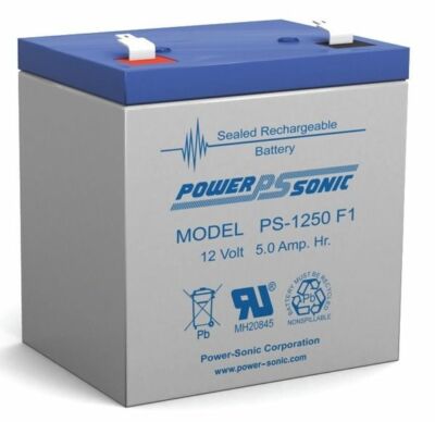 Power-Sonic PS-1250 12V 5AH SLA Battery AGM Sealed Lead Acid UPS Backup F1