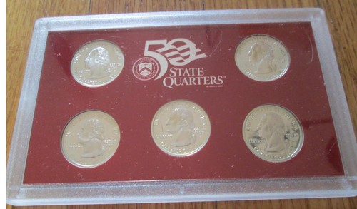 1999 U.S. Mint Silver Quarter Proof Set No Box/COA 5 State Silver Quarters - Picture 2 of 3