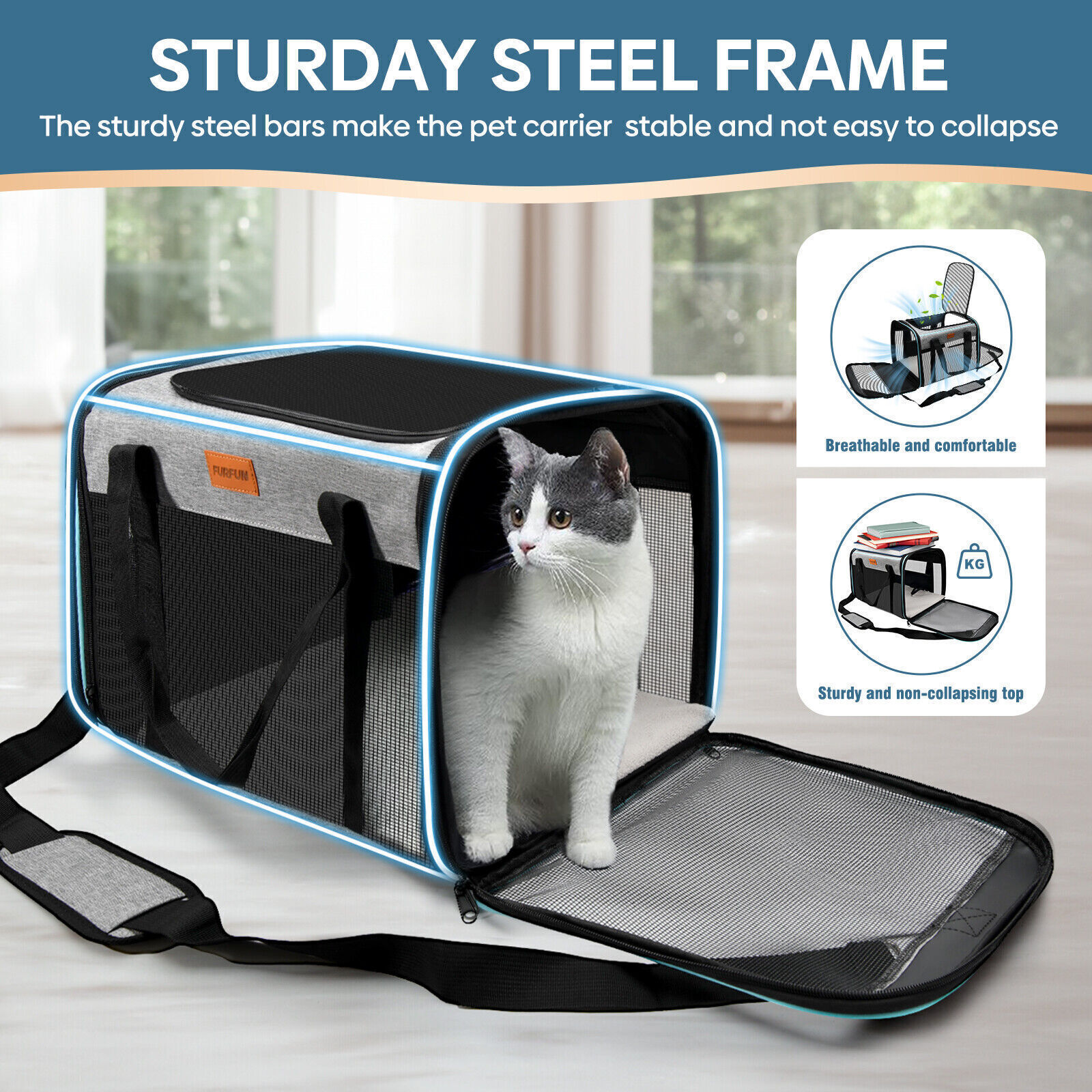 Pet Dog Carriers Soft-Sided Airline Approved,Odorless Expand