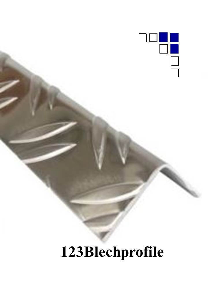 Winkel Alu Edelstahl Riffelblech Alu eloxiert VA Aluminium Ral9016 1,5m L Profil