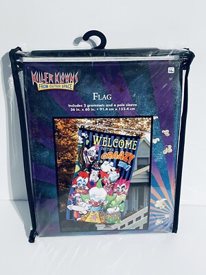 Killer Klowns From Outer Space House Flag.  Welcome To The Crazy Show   36x60 