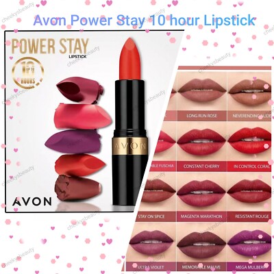 Avon Power Stay Lip Colour Lippenstift bis zu 10 Stunden, versiegelte Lippenstifte