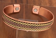 Pure Copper Magnetic Bangle Bracelet Two Tone Arthritis Pain Relief Energy Cuff