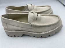 Pedro Garcia Sebas Lugsole Penny Loafer Ivory Suede WMN Size EU40 Made In Spain