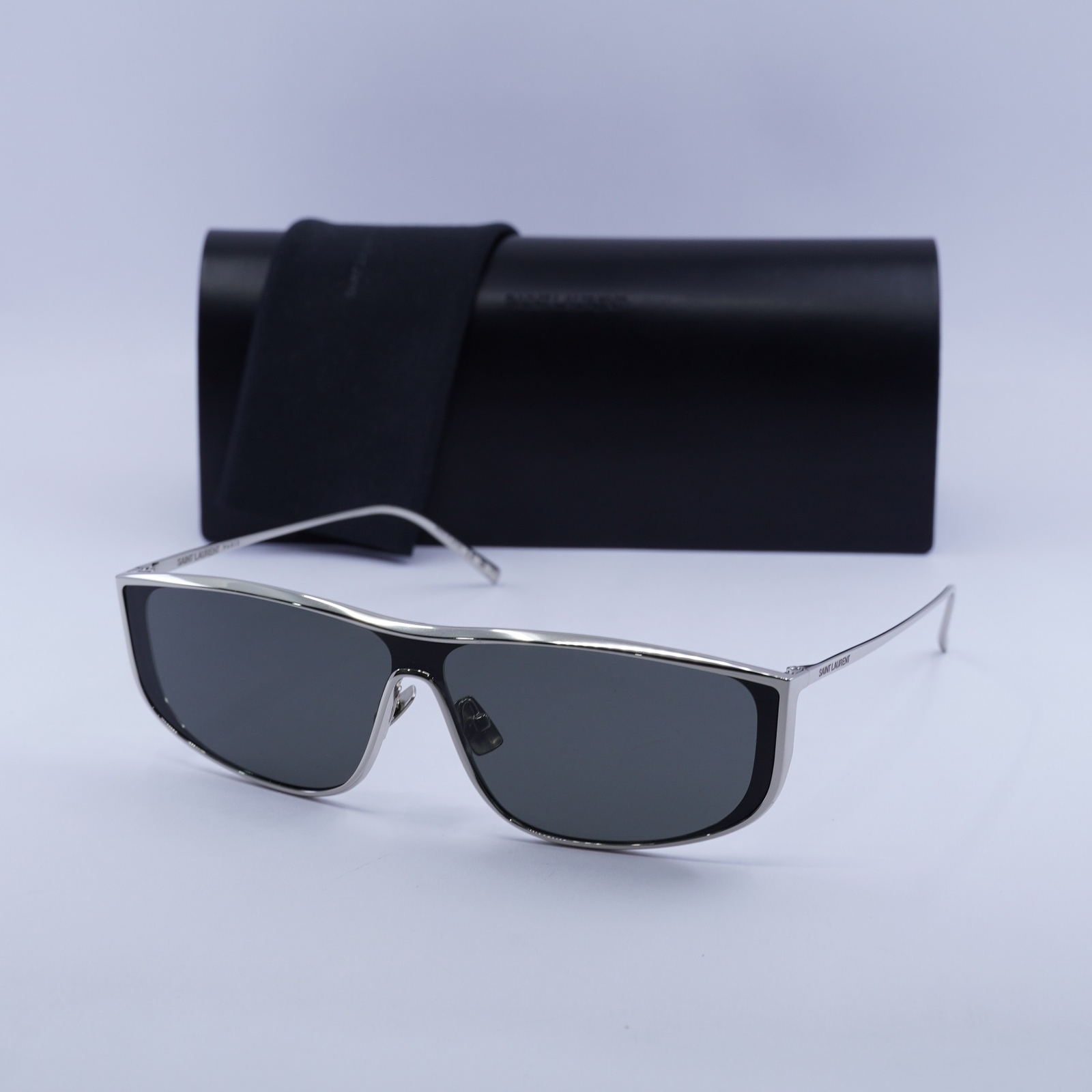Occhiali da sole Saint Laurent SL605LUNA 001 argento grigio 99 1 145 nuovi autentici