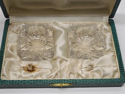 *COFFRET 2 SALERONS & CUILLERES CRISTAL CRISTALLERIES de LORRAINE déco TABLE D - Photo 1/4