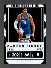 2020-21 CONTENDERS CAMPUS TICKET #12 RJ BARRETT NEW YORK KNICKS