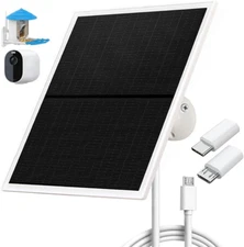 Solar Panel Charger for Outdoor Security Cameras -10W, DC 5V Compatible with Mic