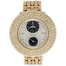 Mens IceTime Joe Rodeo JoJo 3 Row Custom Bezel 4 Row Diamond Band Watch