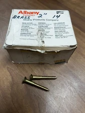 Vintage Brass Chris Craft Wood Screws #14 X 2" Slotted Flathead LOT OF 101