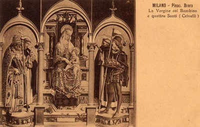 05932 Postcard Milan (MI) Brera-The Virgin with Child