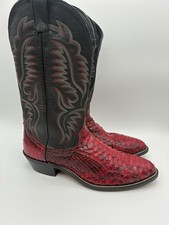Vintage Laredo Python Snakeskin Cowboy Boots USA Made Red Men’s 9.5 EE