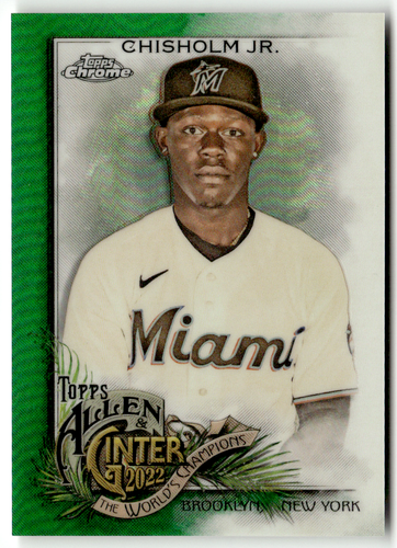 2022 Topps Chrome Allen & Ginter MLB N° 48 Jazz Chisholm Jr. Vert 41/99 - Photo 1/2
