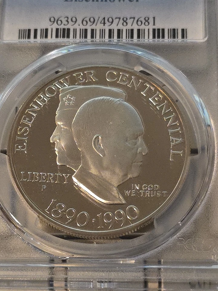 1990 P $1 Eisenhower Silver Commemorative Dollar PCGS PR69DCAM-SEE STORE WW2 - Image 2 of 4