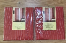 NEW Pier 1 Centro Sheer Red Curtain Drapery Panel 42" X 84”  Wavy Set Of 2 NOS