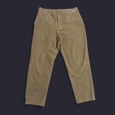 Uniqlo Mens SZ Large Corduroy Pants Tan Khaki Straight Leg Stretch